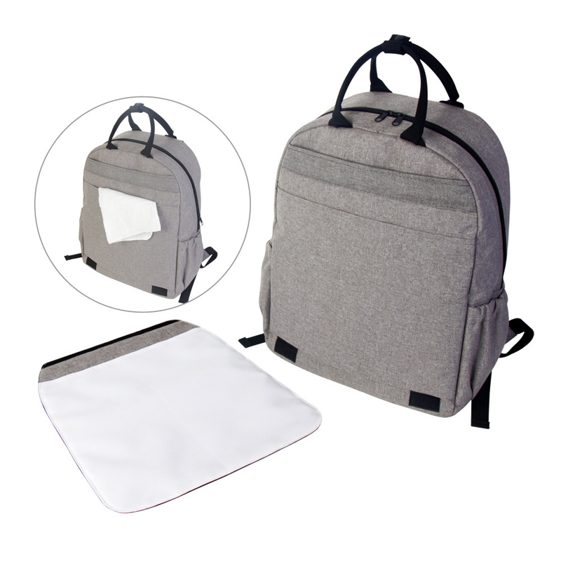 Backpack Bags sublimação Diy Branco em branco poliéster multifuncional de grande capacidade Bolsa de armazenamento de mãe preto cinza 16 polegadas