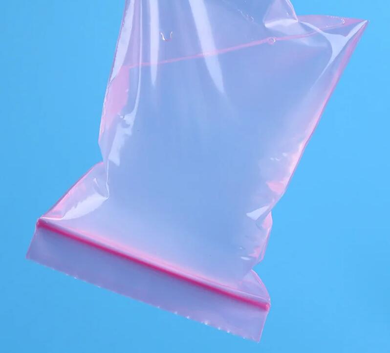 Pink PE Self Sealing Bag Anti Static Mobile Phone Data Cable Phone Case Seal Packing Bags Colour Thick Plastic Zipper Bag