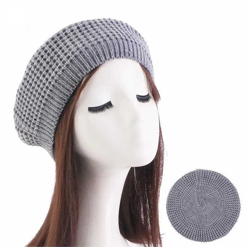 Nuy Berets Automne et hiver tricot tricot pour femmes béret Skullies Bons pour la fille D240418