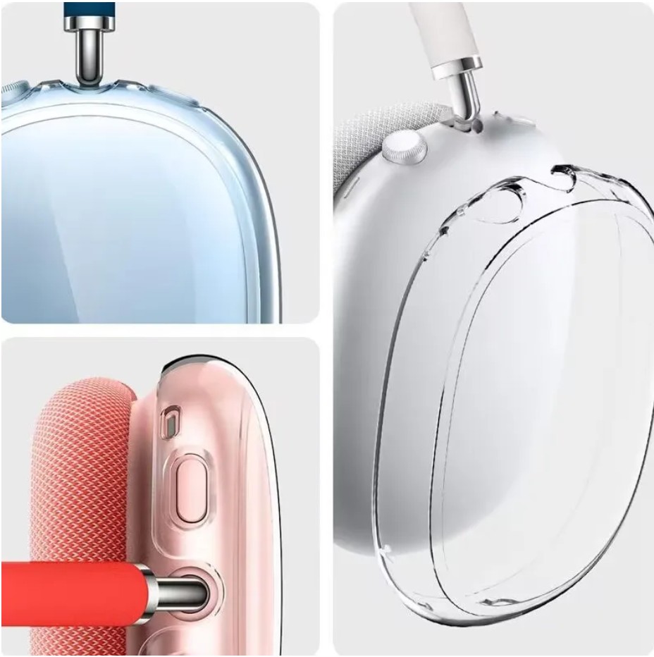 For Airpods Max bluetooth earbuds Headphone Accessories Transparent TPU Solid Silicone Waterproof Protective case AirPod pro max Headset cover Case