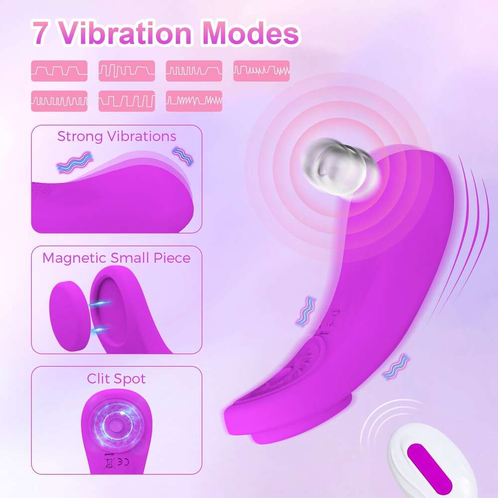 Calcinha Mulheres Vibrador vestível com controle remoto 7 Frequency Clitoral Dildo Dildo Vibração Toys sexuais adultos