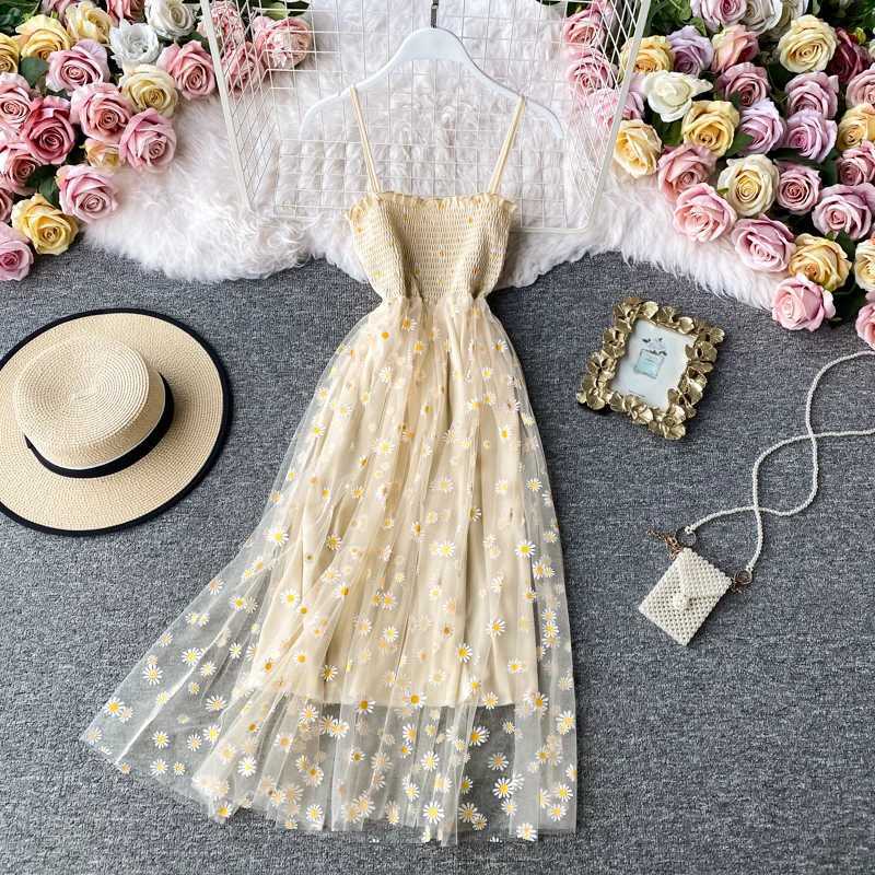 Основные повседневные платья JMPRS Summer Beach Mesh Floral Plore Women Vintage Elegant Sexy Suldress Surdes