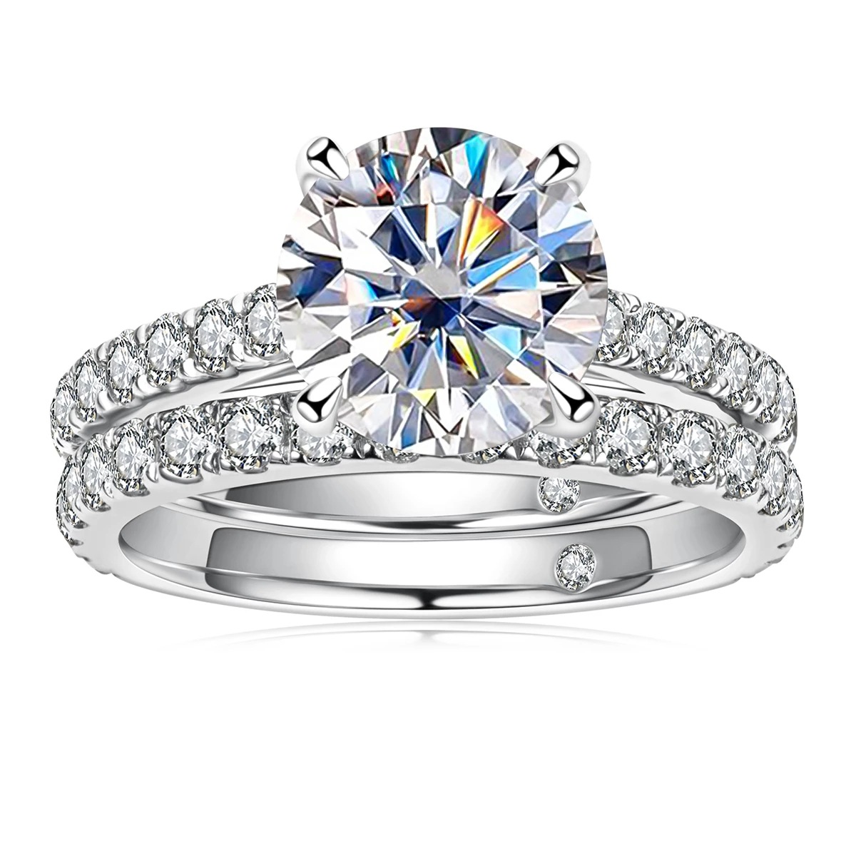 Горячая продажа D Color Mosang Stone Ring Женская иностранная торговля Европа и Америка легкая роскошная мода Seiko S925 Серебряное кольцо стерлингов