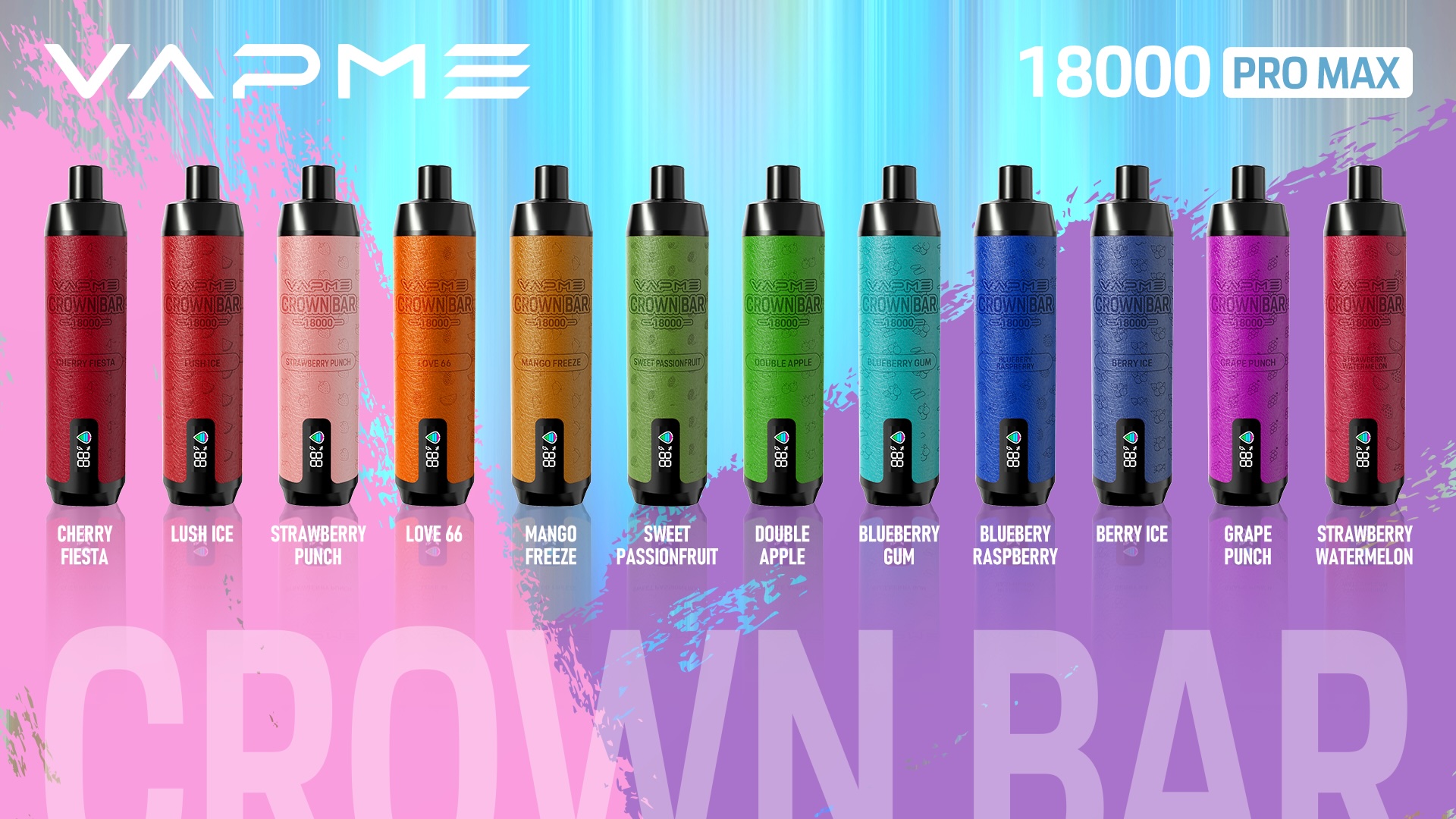 VAPME CROWN BAR 18000 puffs VAPME 18000 DTL VAPE Type C Port battery 850mAh Pod Capacity 25ML BANG KING BANG BOX