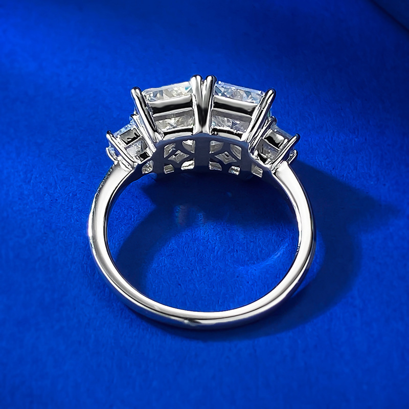 2024チョウコンの手作りの結婚指輪ラグジュアリージュエリーリアル100％925スターリングシルバーラディアントットホワイトモイサナイトダイヤモンドジェムストーンパーティー女性エンゲージメントバンドリング