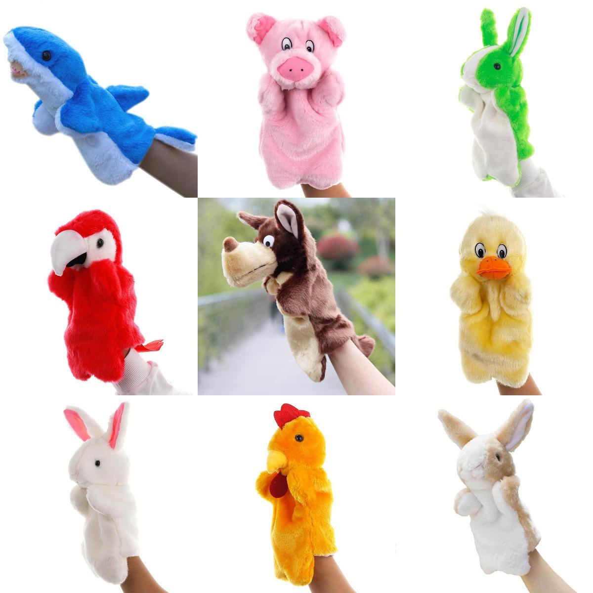 Approvisionnement transfrontalier de jouets en peluche, de marionnettes à main, d'histoires de maternelle, d'accessoires, de poupées de tissu parent-enfant familial