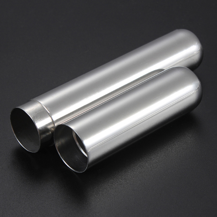silver stainless steel cigar tube metal cylindrical dry herb tobacco cigarette jar storage container bottles wire drawing sanding smoking accessories custom logo