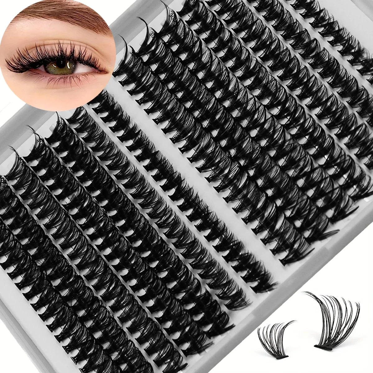 30D / 40D Consients individuels Cluster Lashes DIY Lash Extension 9-15 mm Longueur de mélange, cluster Wispy Fals réutilisables Faux cils