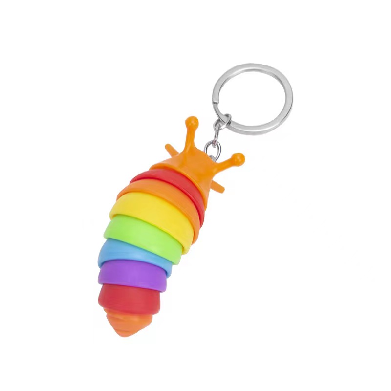 2024 New Caterpillar Slug keychain pendant Decompression keychain wholesale small caterpillar backpack pendant