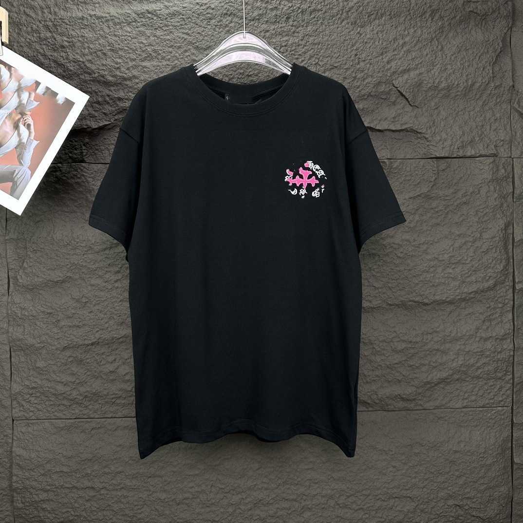 高品質のデザイナー服の正しいクロアの重業界の革の刺繍クロスカップル半袖Tシャツ汎用性