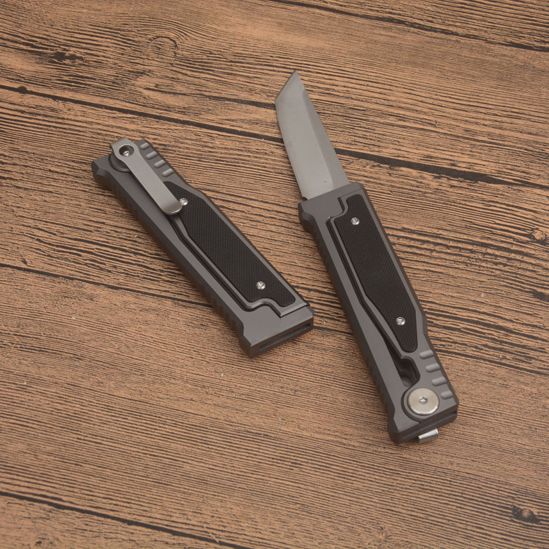 A0416 High End EDC Pocket Knife D2 Stone Wash Tanto Point Blade CNC Aviation Aluminium Rękoło Nowe noże
