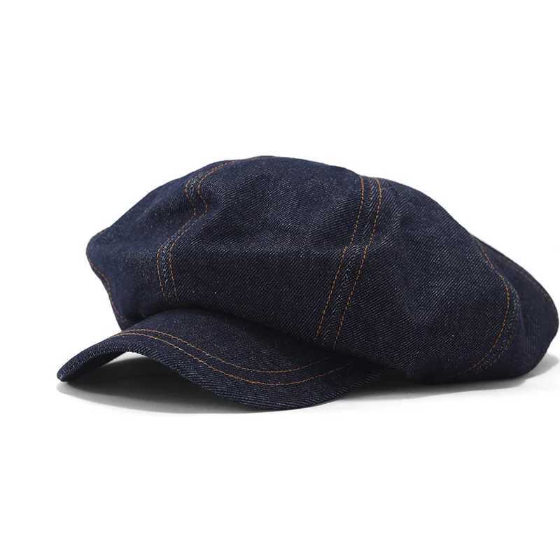 Bniy Berets y2k Big Size dames meisje baretten hoed gotische punk denim baret hoeden dames straat coole hiphop rock baret caps d24418