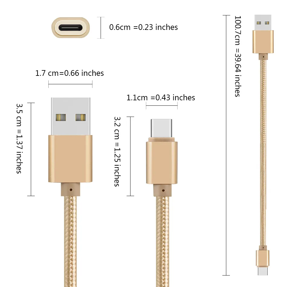 high speed usb cables type c to c charging adapter data sync metal phone line 0.48mm thickness strong braided charger