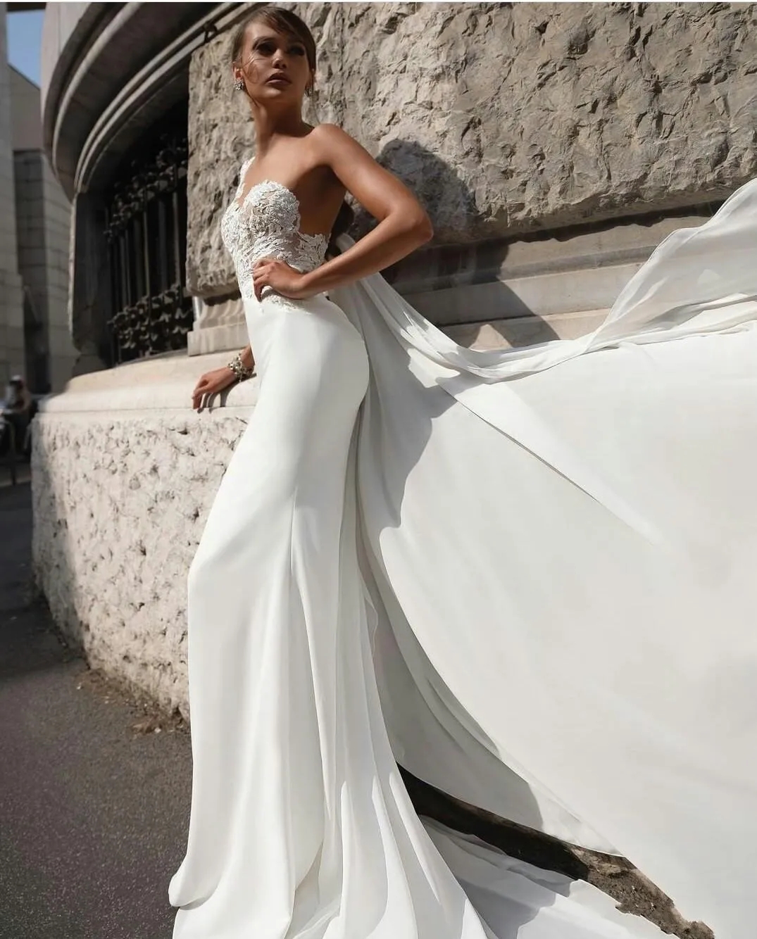 Abiti da sposa sexy in pizzo sirena con sirena una spalla nuovo abito da sposa da sposa da sposa vestidos yd