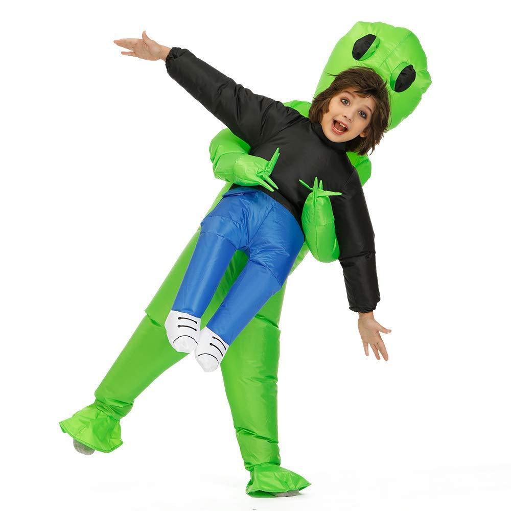 Green Kids Adult Alien Inflatable Costume Anime Suits Dress Mascot Halloween Party Cosplay Costumes for Man Woman Boys Girls Party balloons