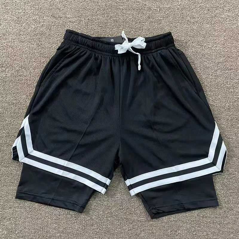 Herr shorts herrar slits shorts basket byxor fitness tight sportbyxor ultratunn amerikansk snabbtorkande gym elastiska sportbyxor svart och vit blå J240325