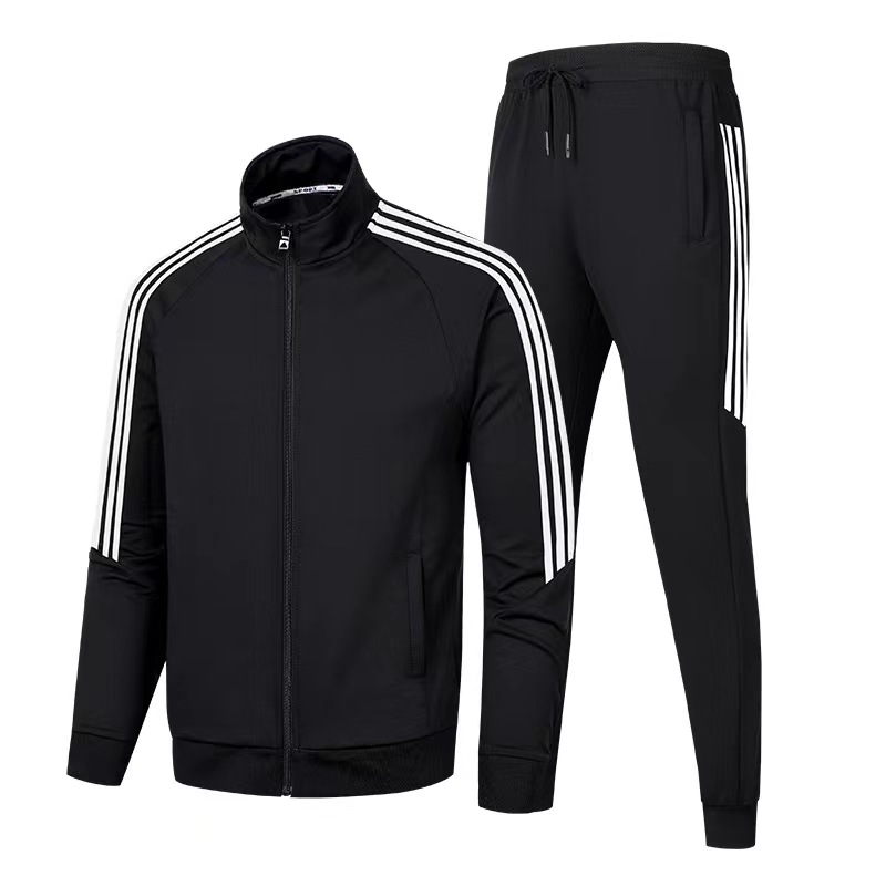 Autumn Men's Leisure Sports Set Man Student Trend Three-Bar Hoodie Two-Piece Spring and Autumn Fitness Running Set