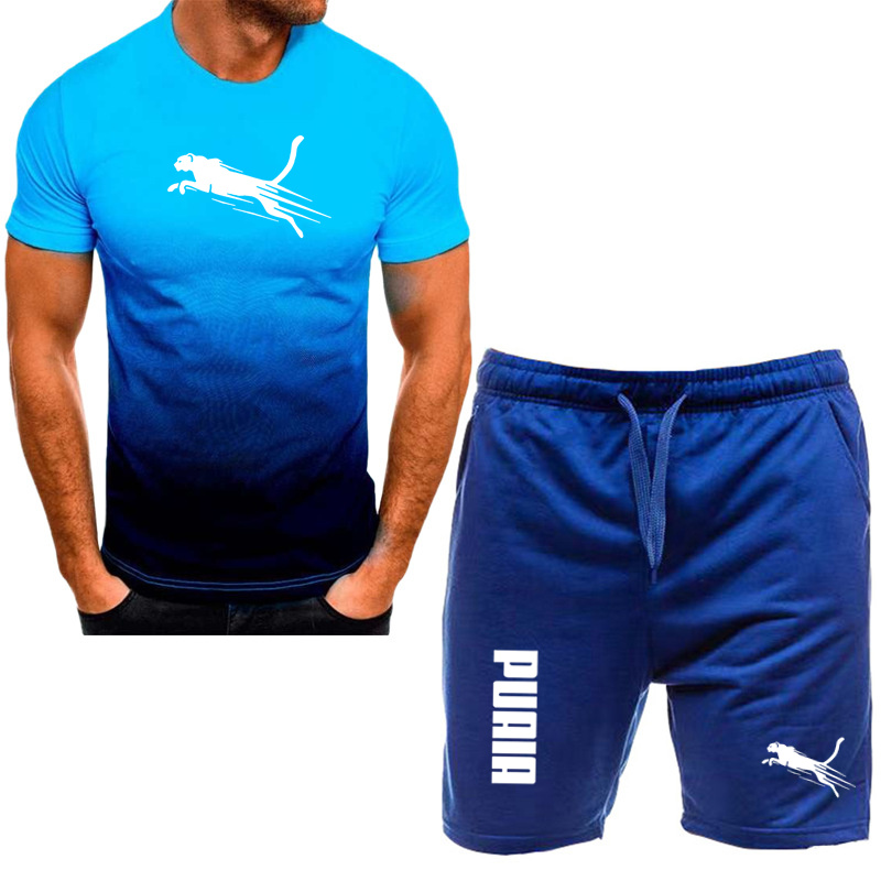 Sportset heren zomer dunne snel drogen hardlopen korte mouwen t-shirt tweedelig casual herenkleding set