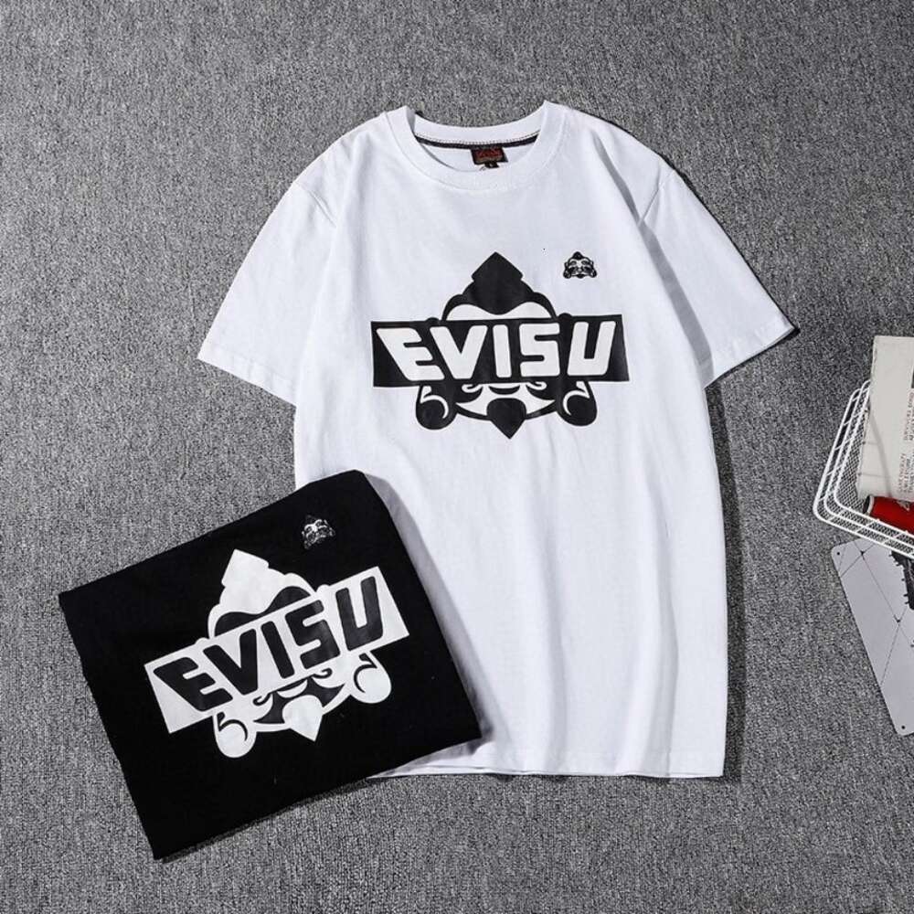 Ev Fushen Men Letter Impresso Letter Bordado Little Buda Cabeça curta T-shirt 877215