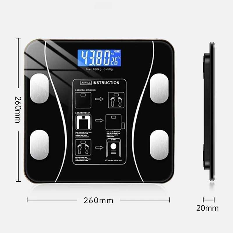 Body Weight Scales Smart Body Fat BMI Scale Body Fitness Compositions Analyzer Bluetooth Electronic Weight Smartphone App Digital Weight Scale 240419