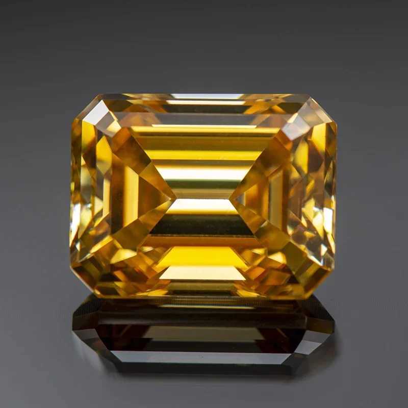 Anéis de casamento GRA Certificado Certificado Champagne Color Emerald Corte Moissanite Diamond Lab cultivado Charms de pedras preciosas Anéis de joias Ringos Fazendo 240419