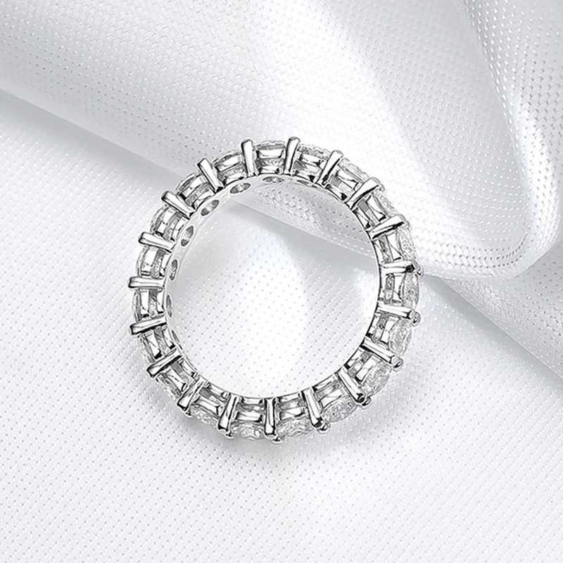 Ring Solitaire Smyoue 2-5 mm Anillo de moissanite completo para mujeres Bodas de eternidad de boda brillante 100% S925 Joya de plata esterlina Anillo clásico Gra D240419