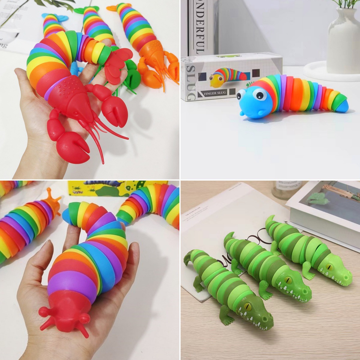 Le même jouet, les escargots colorés, les vers de morve, la simulation de libération de puzzle pour enfants, l'outil de décompression de la chenille tordu