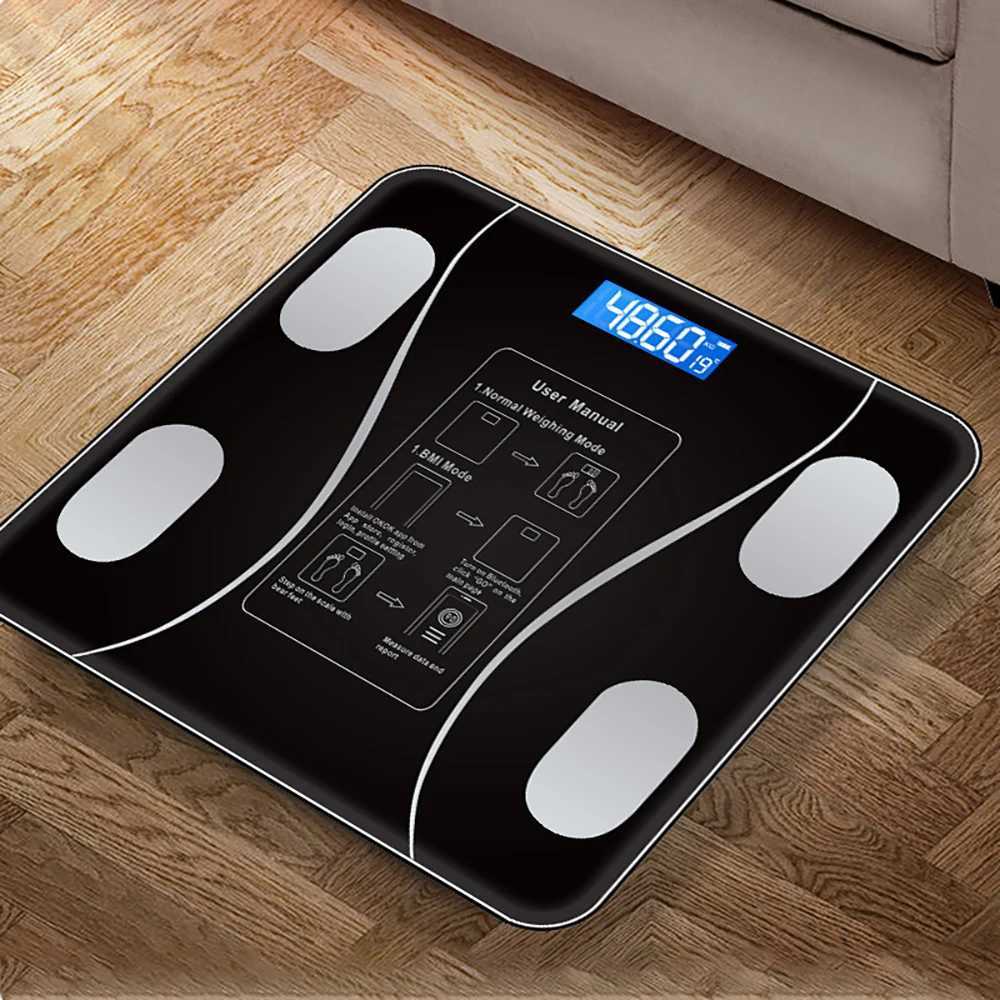 Échelle de poids corporel WWD1 Échelle de graisse corporelle Smart Wireless Digital Bathroom Weight Scale de composition corporelle avec smartphone App Bluetooth compatible 240419