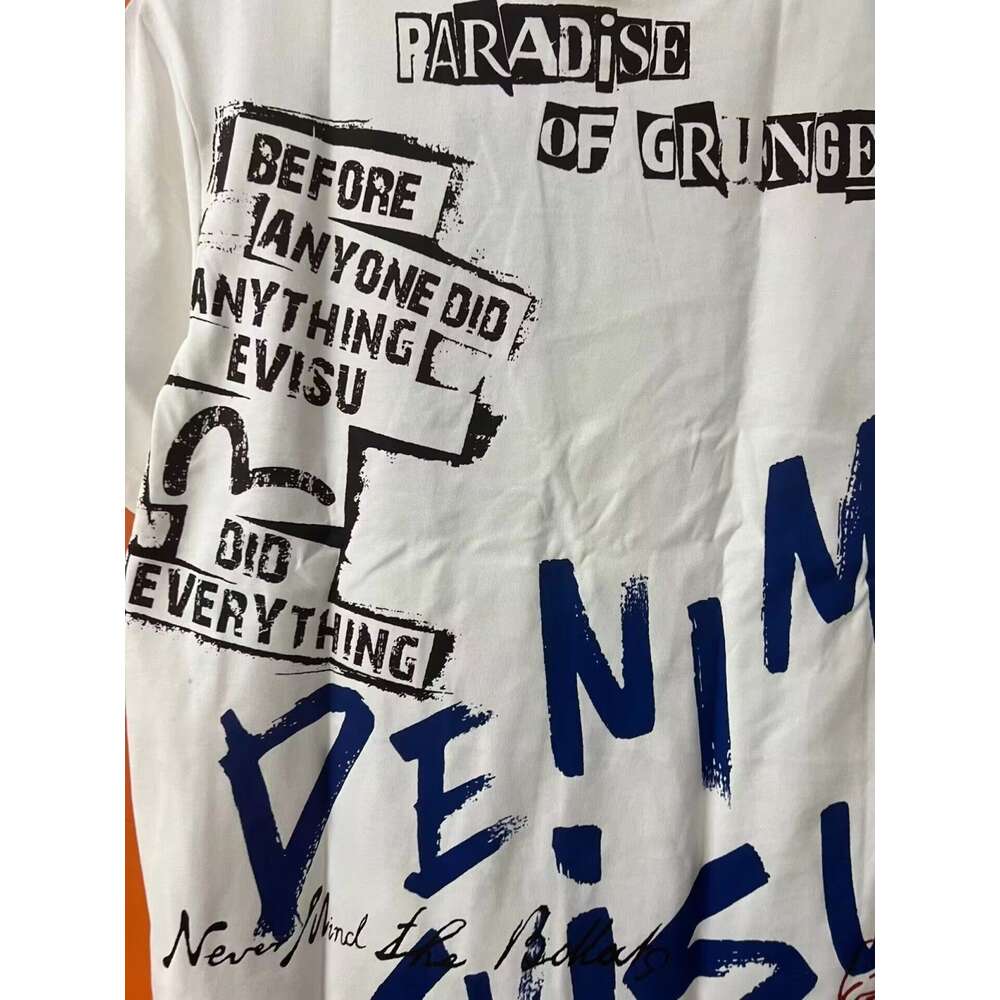 2024 New Fushen Short T-Shirt With Graffiti Big M Letter Print For Men And Women, Loose Fitting Casual Couple, Pure Cotton Half Sleeved Trend 619206