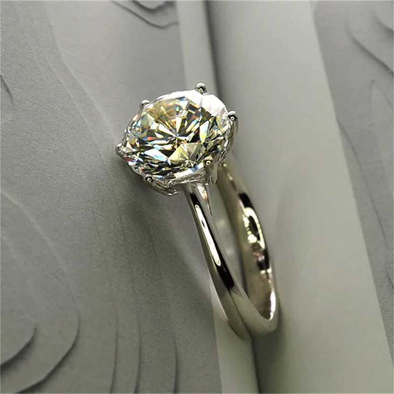 Solitaire Ring Iogou Luxus 2-4ct Solitaire Moissanit Ring 925 Sterling Silber Engagement Ehering für Frauen Schmuck mit Zertifikat D240419