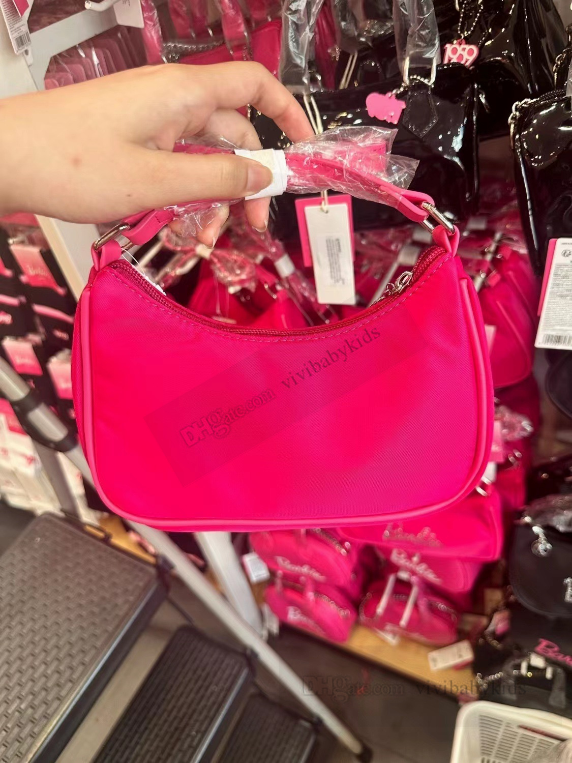 Designer Kids Rhinestone Letter Handväskor Girls Barbie Pink Princess Crossbody Bag Children Single Shoulder Alar Bags Z7782