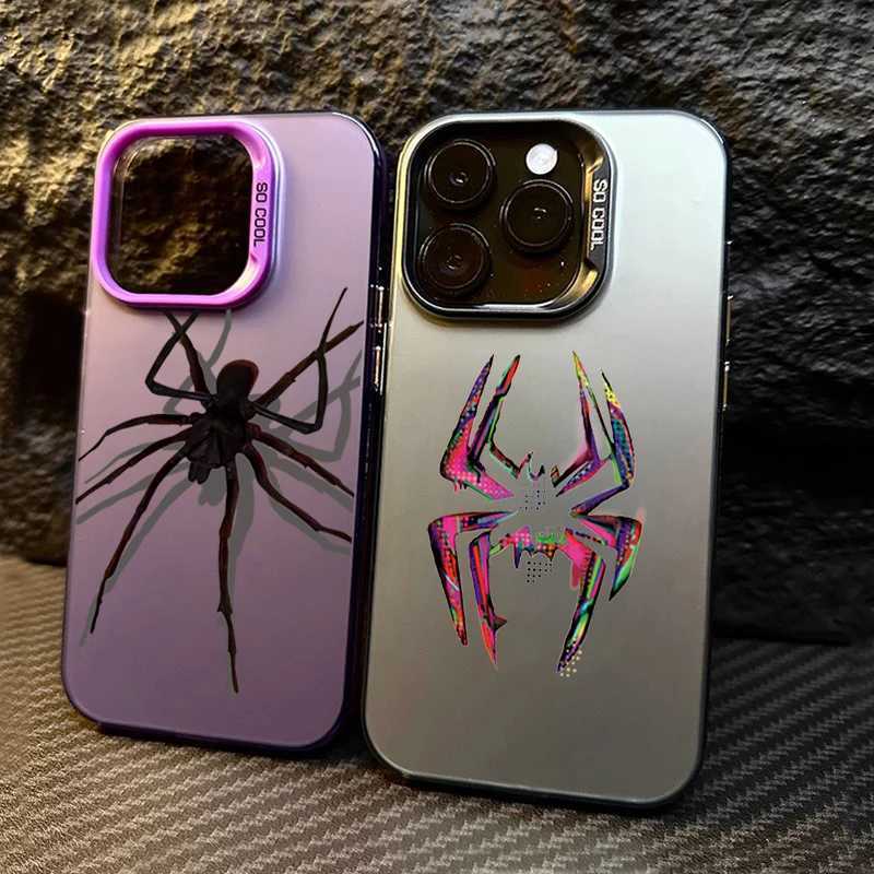 Case di telefonia cellulare Colore Spider Matte Laser Telefono Custodia adatta Xiaomi Redmi Nota 13 12 Pro Plus 5G 12S 11S 11 10S 10 Redmi 13C Copertina di armature a prova di shock J240418