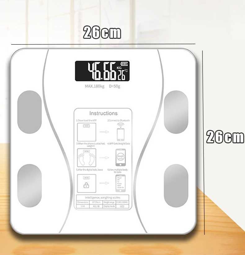 Body Weight Scales Digital Body Weight Scale Smart Wireless Fat Scale Bathroom Weight Scales for Body Composition Analyzer with Smartphone App 240419