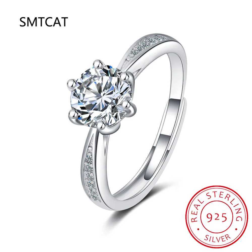 Anello solitario reale 3 ct anello nuziale moissanite donne 925 argento sterling rotondo brillante diamante anelli di fidanzamento solitario regalo d240419