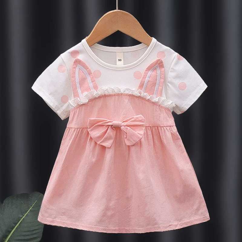 Robes de fille en bas âge en bassin robe fille dessin animé lapin oreille princesse costume arc