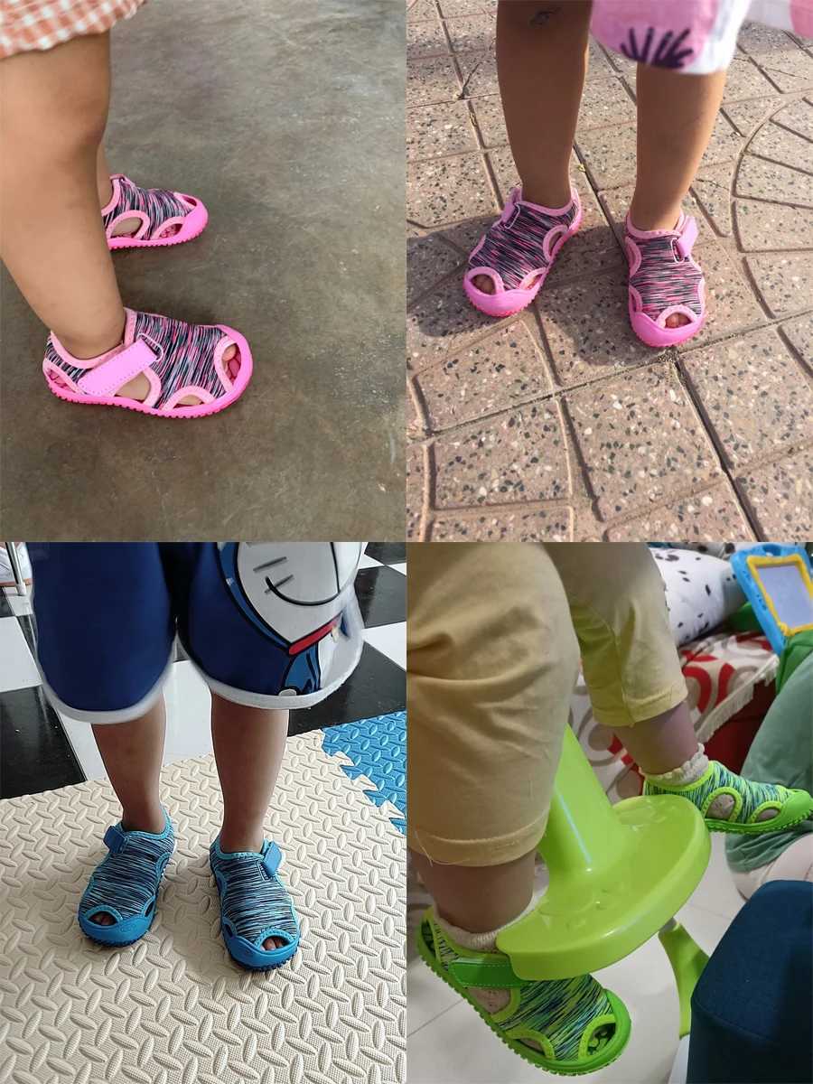 Sandales Girls Sandales Spring and Summer Childrens fermées Toe Sports Chaussures de plage garçons Chaussures de pattes