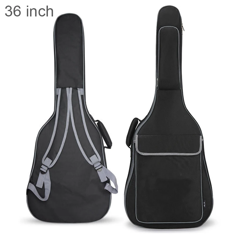 Väskor 36 tum / 41 tum gitarrväska Oxford tyg gitarrfodral spelpåsar dubbla remmar vadderade 10 mm bomull mjuk vattentät ryggsäck