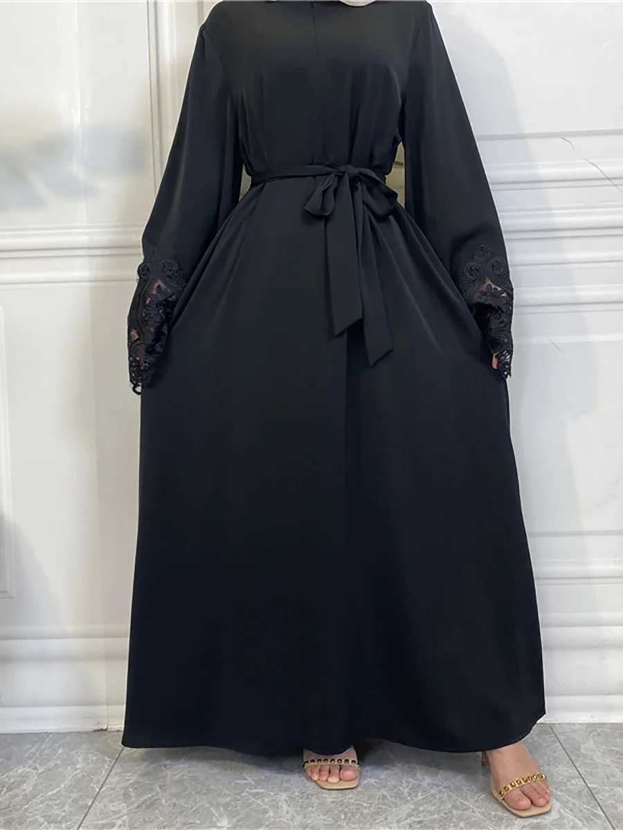 R7LS Etniska kläder Modest Abaya Ramadan Musulman de Mode Maxi Robe Turkiet Kaftan Islamiska kläder Muslim för kvinnor Hijab Dress Caftan Vestidos D240419