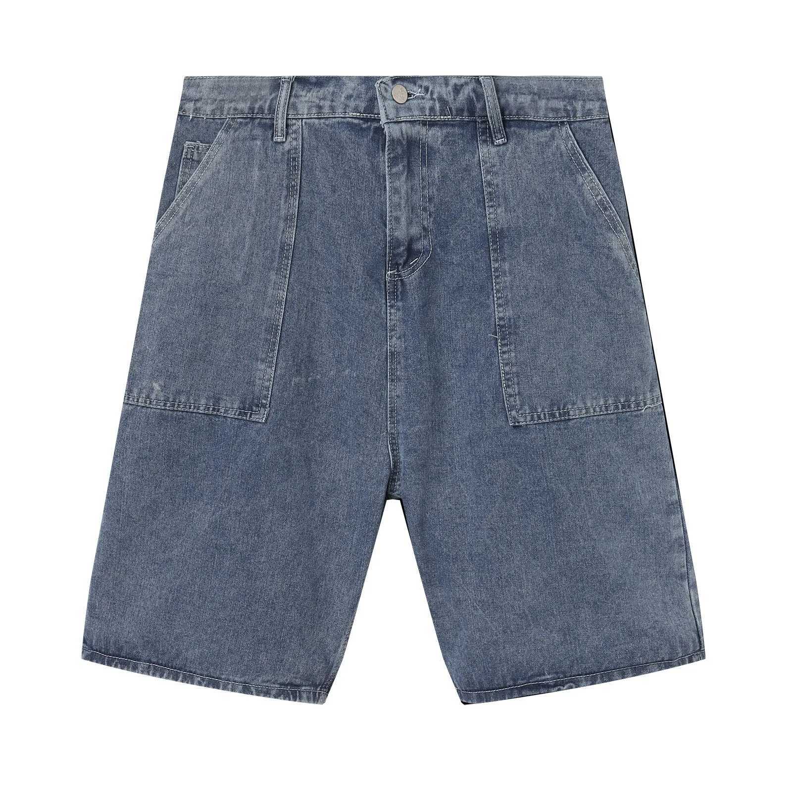 Shorts maschile Shorts Hip Pop Y2K Halfstraight Denim Shortsolid Color Casual Summer Big Taglia Corea recensioni Streetwear Outfit 240419 240419