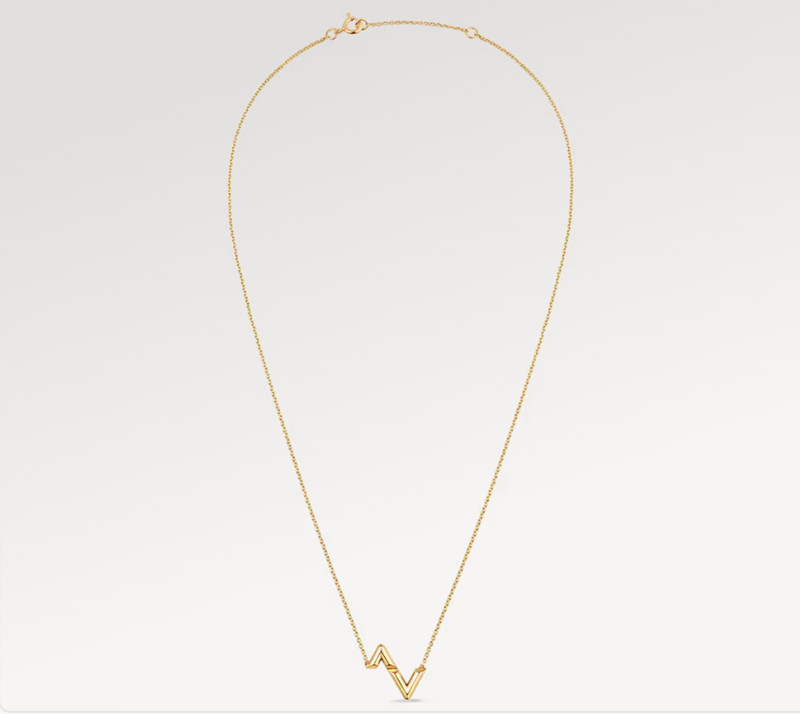 Colliers de mode classique en or rose pendentifs V Lettre en acier inoxydable collier plaqué pour les femmes