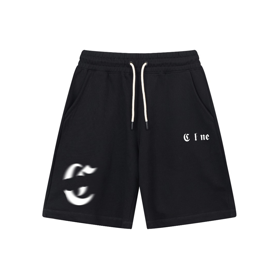 Shorts masculinos tendências clássicas de moda de verão letras casuais letres de elástico impresso Banda preto e branco shorts de cordão