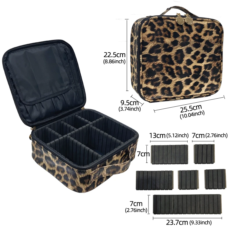 Fälle 2021 Neues Leoparden wasserdichtes Kosmetikbeutel PU Leder Reisen große Kapazität Schönheit Make -up Hülle