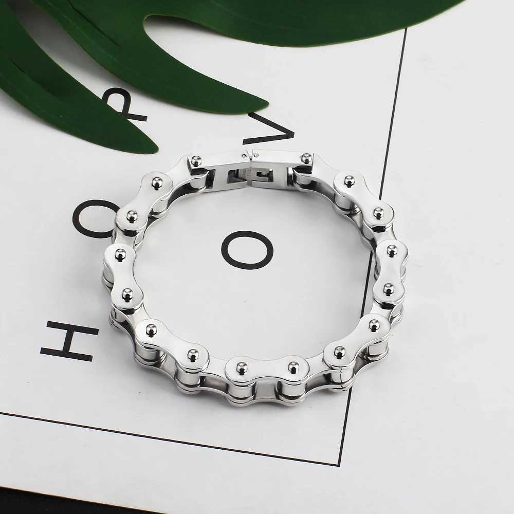 Chain Fashion wholesale for Mens Titanium Steel Bracelet Punk Chains Bangles Biker Bicycle Motorcycle womens Jewelry Biker Bracelet d240419