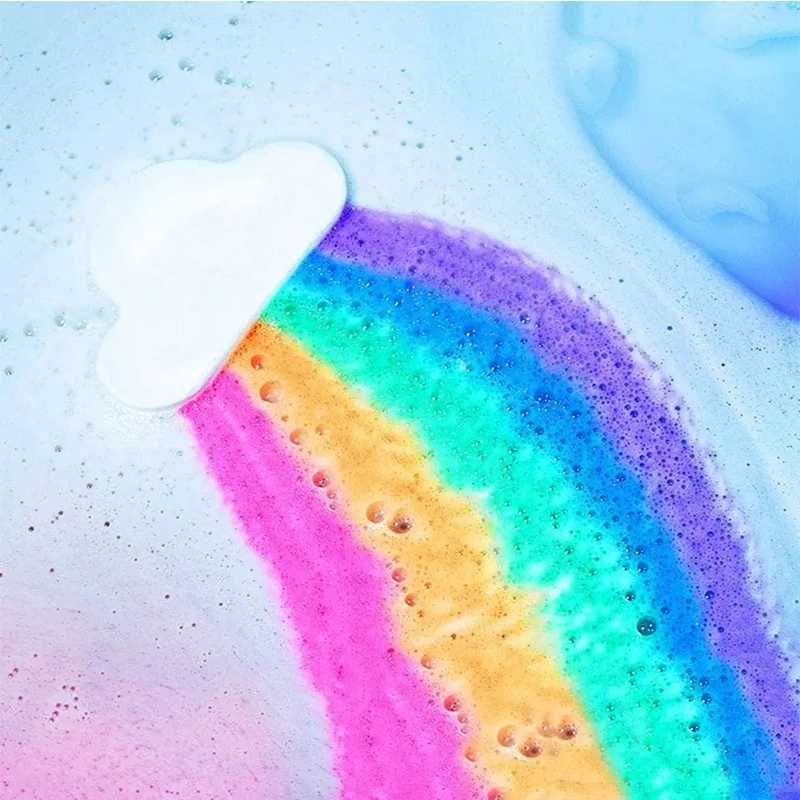 Bubble Bath Bomba Rainbow Cloud Kolorowa bąbelkowa kąpiel solna kulka olejku eteryczna kąpiel Ktuanie spa nawilżanie relaksujące urodziny świąteczne prezenty D240419