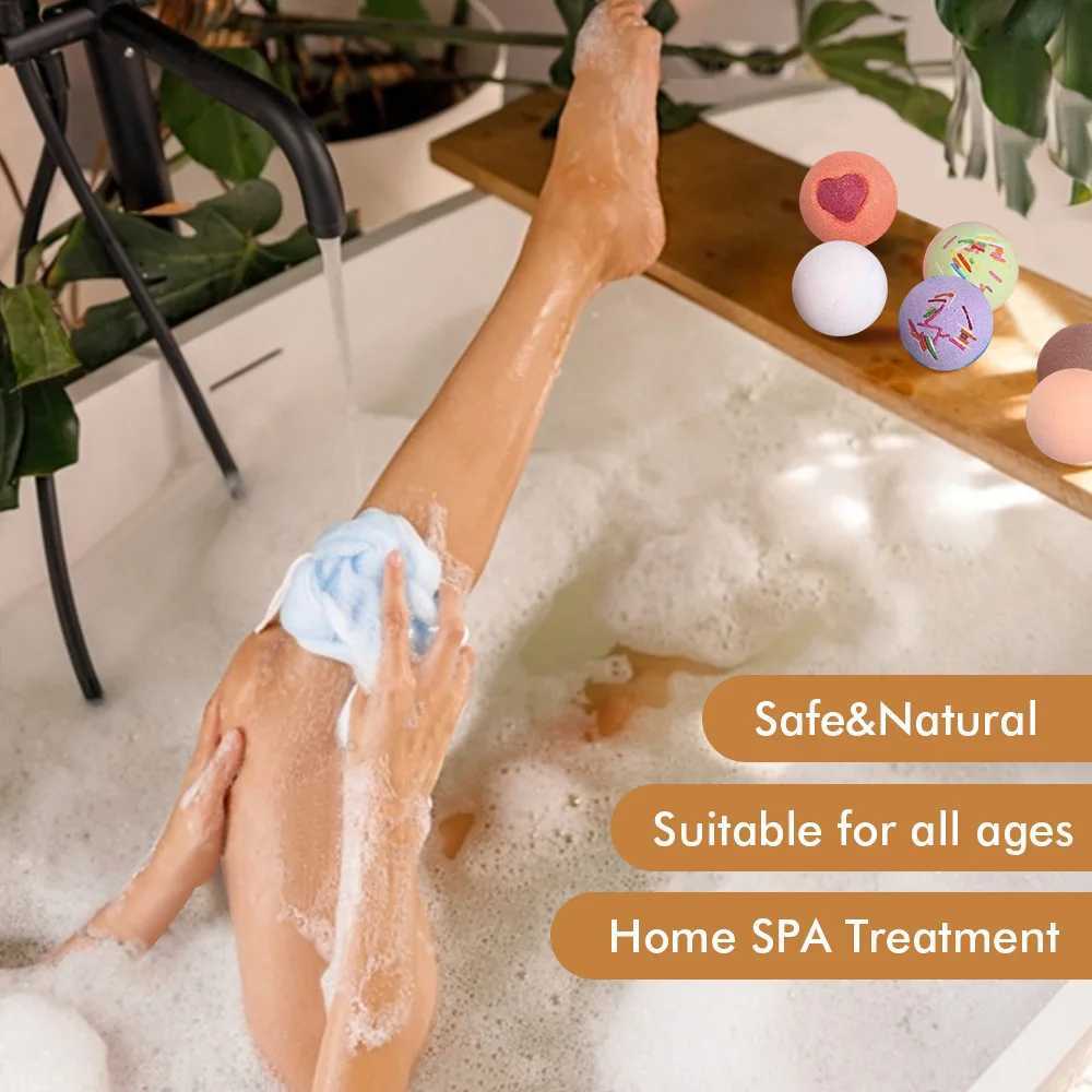 Baignoire à bulles 70g de bain bombe cadeau de salle de bain bains de sel boules d'huile essentielle bombes de bain pour hydratation de la peau pétillante spa bain bulle odeur aromatique d240419