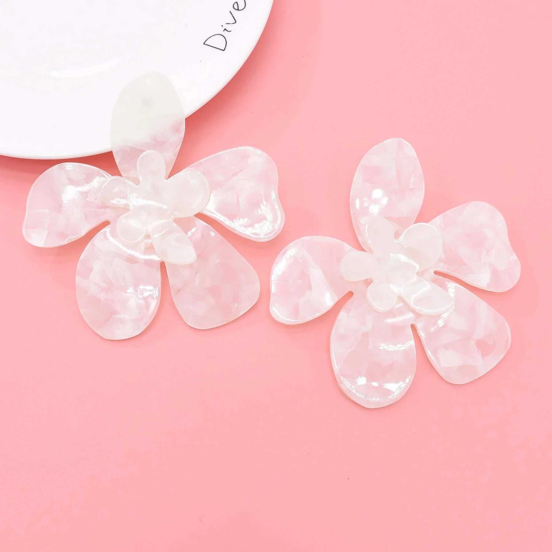 Other 2 Layer Super Big Large Acrylic Flower Stud Earrings for Women Girls Fashion Exaggerated 2022 Trending Street Shooting Jewelry 240419