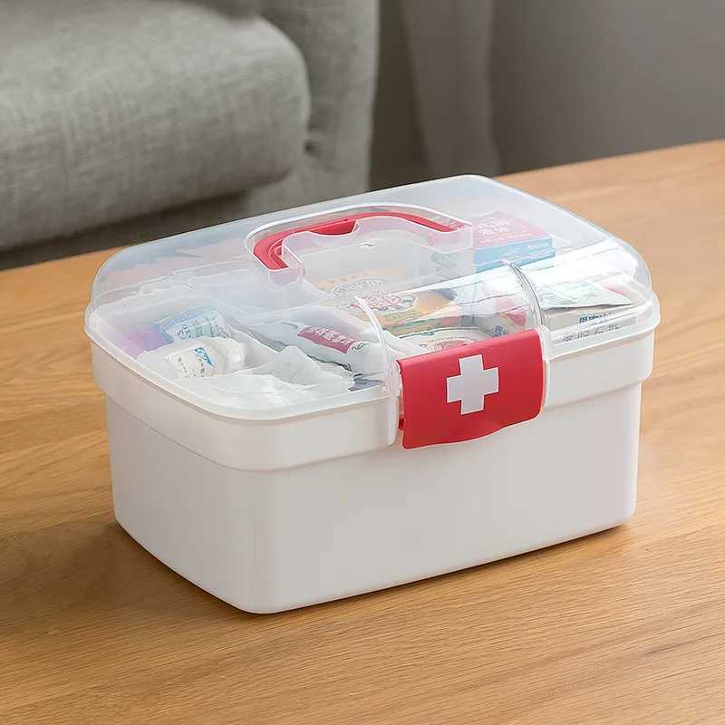 LTTH First Aid Supply Medicine Organisateur de médicaments Conteneur Famille Famille Premier Aide Poitrine PORTable Kit d'urgence Boîte D240419