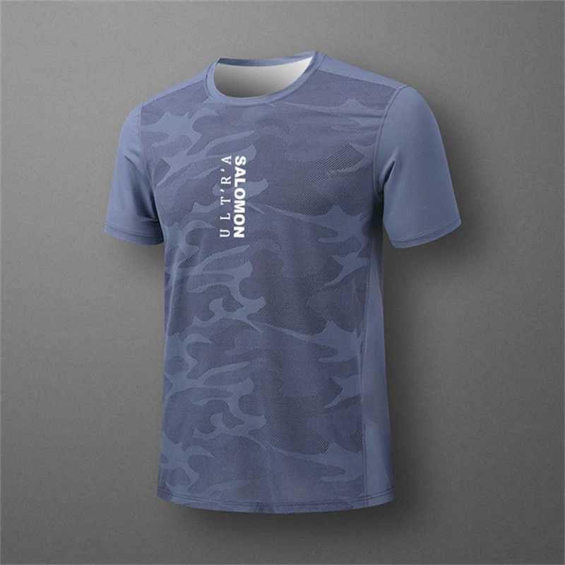 T-shirt maschile maschile stampato da uomo stampato estate traspirato a maniche corta top-outdoor fitness sport t-shirt t-shirt sciolto o scollo j240419