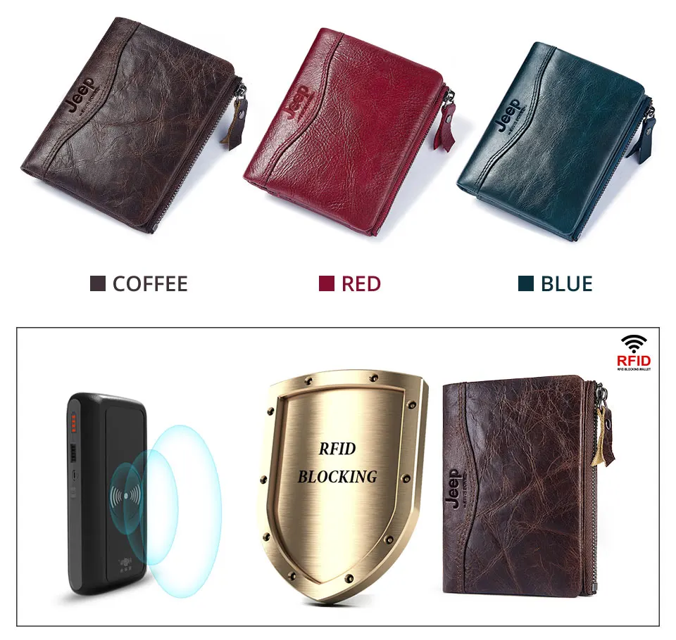 Wallets Classic Style Wallet Men Genuine Leather Short Coin Purse RFID Blocking Credit Card Holder Vintage Mini PORTFOLIO Portomonee