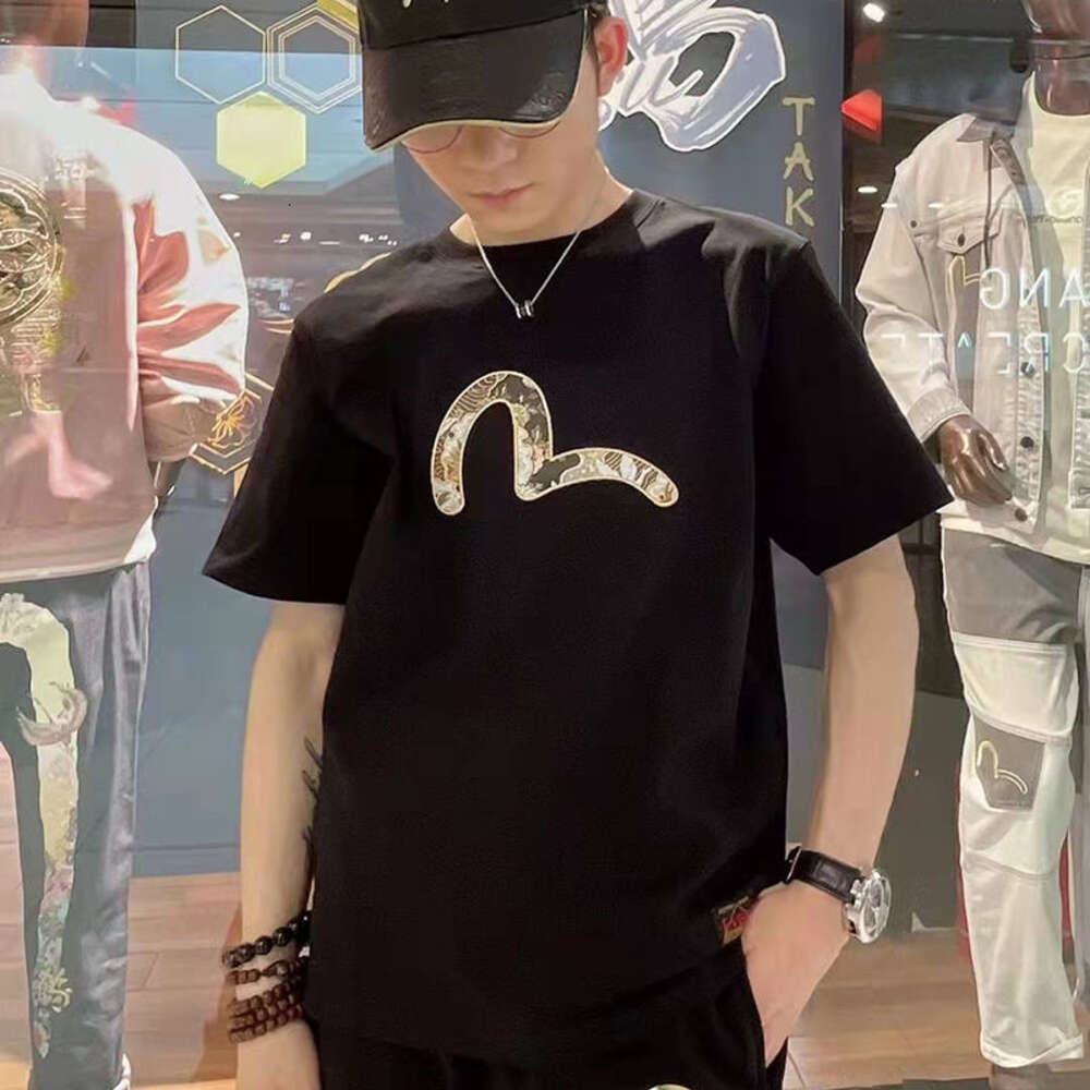 Японская новая футболка Fukushin Мужская Instagram Spring/Summer Fashion High Street Seagull Patch Emelcery Lake Casual с короткими рукавами 131362